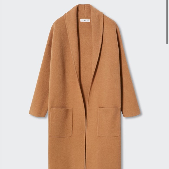 Mango Camel Coatigan Long Cardigan Sweater Coat Small - Picture 1 of 8